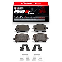 Optimum OE Brake Pads & Hardware Kit, 2005-2011 Audi/Porsche/Volkswagen, Position: Rear