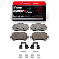 Optimum OE Brake Pads & Hardware Kit, 2012-2015 Land Rover, Position: Rear