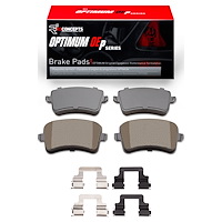 Optimum OE Brake Pads & Hardware Kit, 2013-2017 Audi/Porsche/Volkswagen, Position: Rear