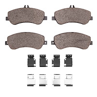 Optimum OE Brake Pads & Hardware Kit, 2009-2015 Mercedes-Benz, Position: Front