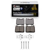 Euro Ceramic Brake Pads & Hardware Kit, 1985-1991 Mercedes-Benz, Position: Front