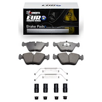 Euro Ceramic Brake Pads & Hardware Kit, 1987-2005 BMW, Position: Front