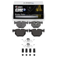 Euro Ceramic Brake Pads & Hardware Kit, 2004-2010 BMW, Position: Rear