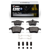 Euro Ceramic Brake Pads & Hardware Kit, 2003-2014 Volvo, Position: Rear