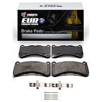 Euro Ceramic Brake Pads & Hardware Kit, 2008-2021 Fits Multiple Makes/Models, Position: Front