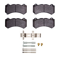 Euro Ceramic Brake Pads & Hardware Kit, Fits Select Fits Multiple Makes/Models, Position: Front