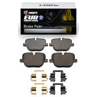 Euro Ceramic Brake Pads & Hardware Kit, 2010-2013 Land Rover, Position: Rear