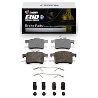 Euro Ceramic Brake Pads & Hardware Kit, 2010-2018 Jaguar, Position: Rear
