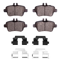 Euro Ceramic Brake Pads & Hardware Kit, 2012-2020 Fits Multiple Makes/Models, Position: Rear