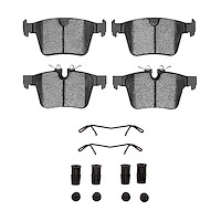 Euro Ceramic Brake Pads & Hardware Kit, Fits Select Fits Multiple Makes/Models, Position: Rear
