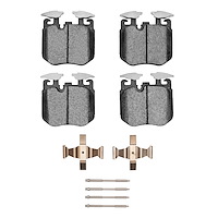 Euro Ceramic Brake Pads & Hardware Kit, Fits Select Fits Multiple Makes/Models, Position: Front