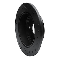 E-Line Drilled & Slotted Black Brake Rotor, 2004-2010 Fits Multiple Makes/Models, Position: Rear Left