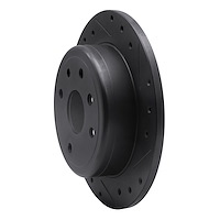 E-Line Drilled & Slotted Black Brake Rotor, 2004-2010 Fits Multiple Makes/Models, Position: Rear Right