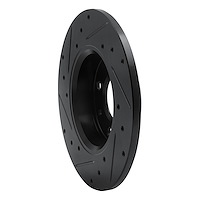 E-Line Drilled & Slotted Black Brake Rotor, 2009-2019 Mopar, Position: Rear Right