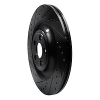 E-Line Drilled & Slotted Black Brake Rotor, Fits Select Jaguar, Position: Rear Left