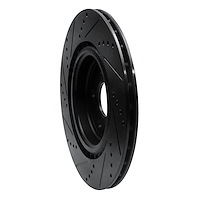 E-Line Drilled & Slotted Black Brake Rotor, 2017-2020 Fits Multiple Makes/Models, Position: Rear Right