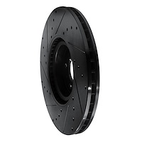 E-Line Drilled & Slotted Black Brake Rotor, Fits Select Fits Multiple Makes/Models, Position: Front Right