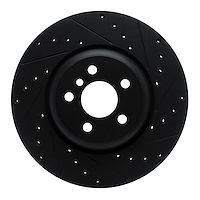 E-Line Drilled & Slotted Black Brake Rotor, Fits Select Fits Multiple Makes/Models, Position: Rear Right
