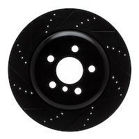 E-Line Drilled & Slotted Black Brake Rotor, Fits Select Fits Multiple Makes/Models, Position: Rear Right