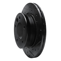 E-Line Drilled & Slotted Black Brake Rotor, 2002-2006 Fits Multiple Makes/Models, Position: Front Right