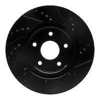 E-Line Drilled & Slotted Black Brake Rotor, Fits Select Fits Multiple Makes/Models, Position: Front Left