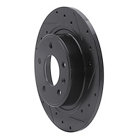 E-Line Drilled & Slotted Black Brake Rotor, 2011-2019 GM, Position: Rear Right