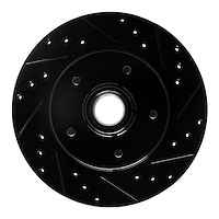 E-Line Drilled & Slotted Black Brake Rotor, 1991-1996 GM, Position: Front Right
