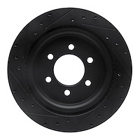 E-Line Drilled & Slotted Black Brake Rotor, Fits Select Ford/Lincoln/Mercury/Mazda, Position: Rear Right