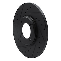 E-Line Drilled & Slotted Black Brake Rotor, 1963-1986 Fits Multiple Makes/Models, Position: Front Left