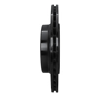 E-Line Drilled & Slotted Black Brake Rotor, 1992-1999 Mercedes-Benz, Position: Rear Left