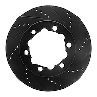 E-Line Drilled & Slotted Black Brake Rotor, Fits Select Fits Multiple Makes/Models, Position: Rear Right