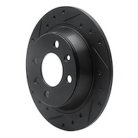 E-Line Drilled & Slotted Black Brake Rotor, 1986-1998 GM, Position: Rear Left