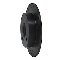 E-Line Drilled & Slotted Black Brake Rotor, 1990-2006 Infiniti/Nissan, Position: Rear Right