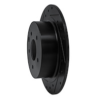 E-Line Drilled & Slotted Black Brake Rotor, Fits Select Fits Multiple Makes/Models, Position: Rear Left
