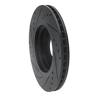 E-Line Drilled & Slotted Black Brake Rotor, Fits Select Fits Multiple Makes/Models, Position: Front Right