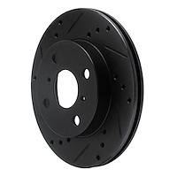 E-Line Drilled & Slotted Black Brake Rotor, 1999-2005 Lexus/Toyota/Scion, Position: Front Left