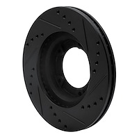 E-Line Drilled & Slotted Black Brake Rotor, 1989-2008 Lexus/Toyota/Scion, Position: Front Left