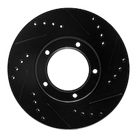 E-Line Drilled & Slotted Black Brake Rotor, 1989-2008 Lexus/Toyota/Scion, Position: Front Right