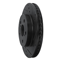 E-Line Drilled & Slotted Black Brake Rotor, Fits Select Lexus/Toyota/Scion, Position: Front Right