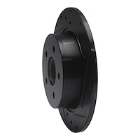 E-Line Drilled & Slotted Black Brake Rotor, 2000-2006 Rover, Position: Rear Right