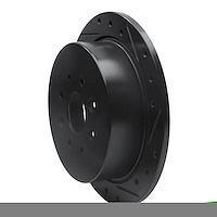 E-Line Drilled & Slotted Black Brake Rotor, 2010-2015 Renault, Position: Front Right
