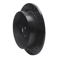 E-Line Drilled & Slotted Black Brake Rotor, 1997-2002 Peugeot, Position: Rear Right
