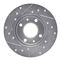 E-Line Drilled & Slotted Silver Brake Rotor, 1966-1992 Fits Multiple Makes/Models, Position: Front & Rear Right