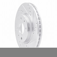E-Line Drilled & Slotted Silver Brake Rotor, 1964-1994 Alfa Romeo, Position: Rear Right