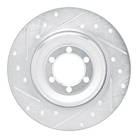 E-Line Drilled & Slotted Silver Brake Rotor, 1975-1979 Alfa Romeo, Position: Rear Left