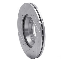 E-Line Drilled & Slotted Silver Brake Rotor, 1981-1989 Alfa Romeo, Position: Front Right