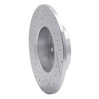 E-Line Drilled & Slotted Silver Brake Rotor, 1991-1995 Alfa Romeo, Position: Rear Right