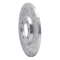 E-Line Drilled & Slotted Silver Brake Rotor, 1962-1987 Jaguar, Position: Rear Right