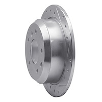E-Line Drilled & Slotted Silver Brake Rotor, 1986-1989 Jaguar, Position: Rear Right
