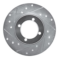 E-Line Drilled & Slotted Silver Brake Rotor, 1967-1974 Opel, Position: Front Left